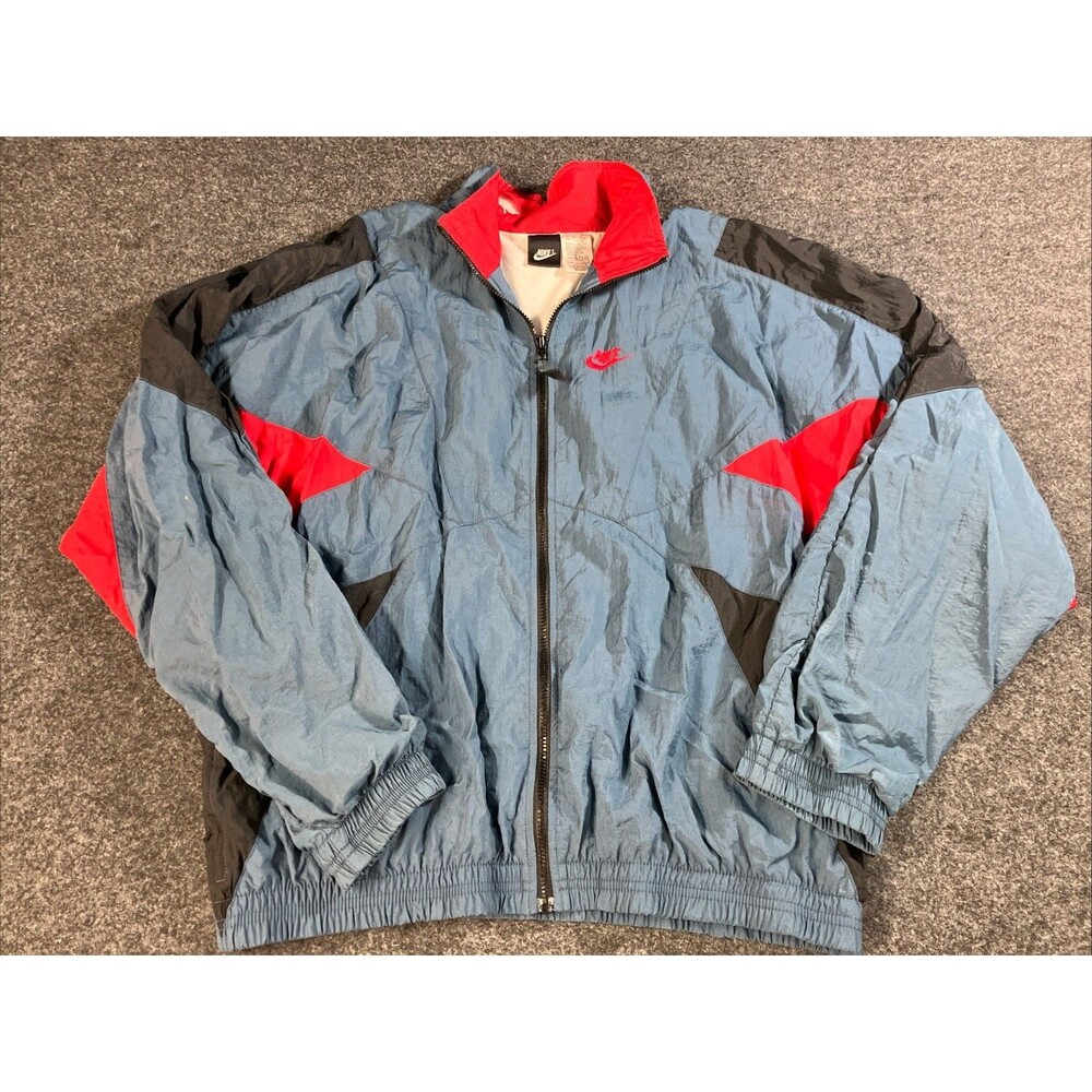 Vintage Men’s NIKE Black Tag Lined Windbreaker Jacket Sz L